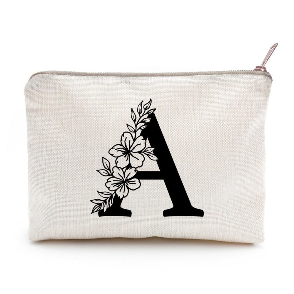 Monogram Toiletry Makeup Bag Personalized Travel Cosmetic Bag Floral Initial💟